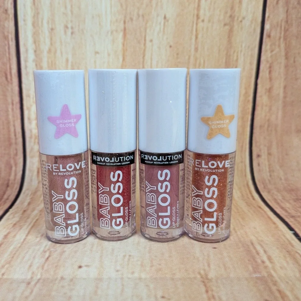 4 Pc Relove by Revolution Baby Gloss Shimmer and Shine Lip Gloss